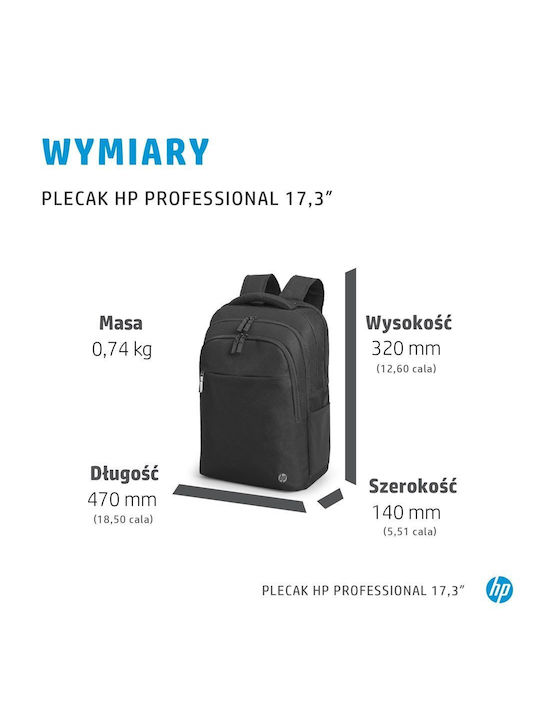 HP Professional Τσάντα Πλάτης για Laptop 17.3" σε Μαύρο χρώμα