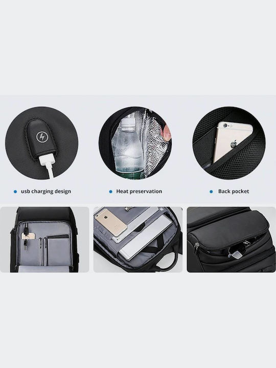 Mark Ryden MR7080D Wasserdichte Rucksack Für Laptop 17.3 Mit USB-Anschluss In Schwarz