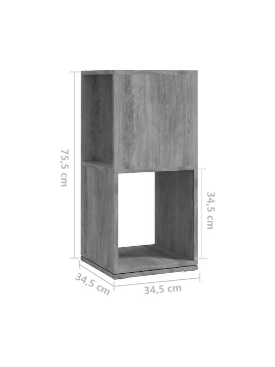 Grey Concrete Bookcase 34.5x34.5x75.5cm