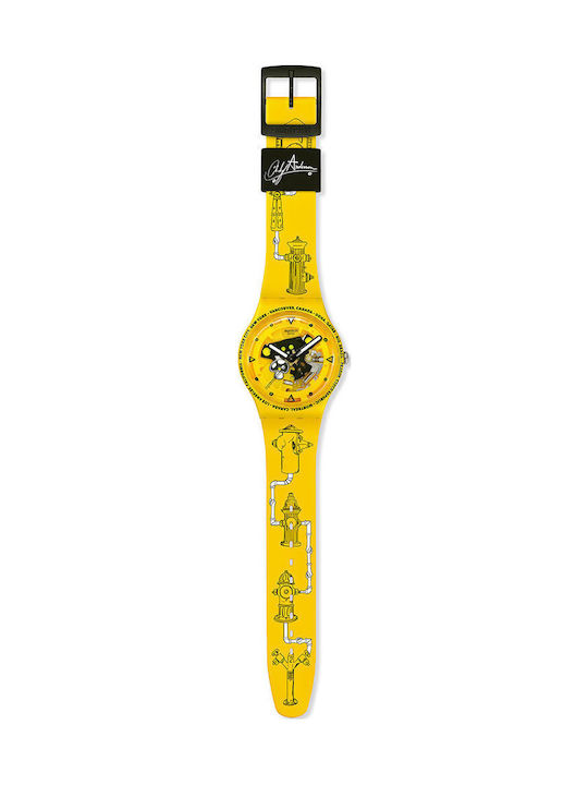 Swatch Swatch Women's Watch with Yellow Rubber Strap