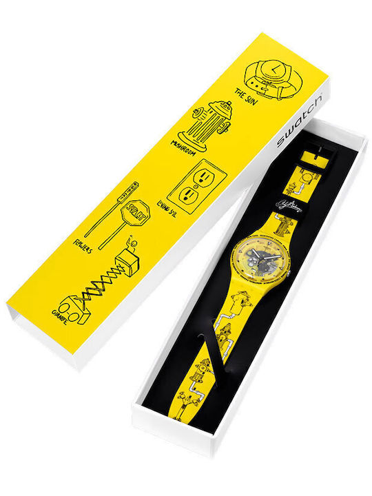 Swatch Swatch Women's Watch with Yellow Rubber Strap