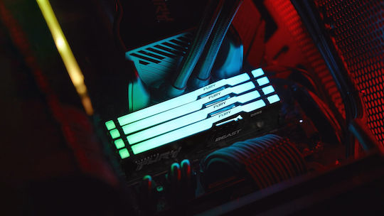 Kingston Fury Beast RGB DDR5 128GB RAM with 4x32GB Modules and Speed 5200 for Desktop