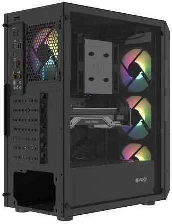 Natec Fury Shobo SH4F Gaming Midi Tower Κουτί Υπολογιστή με Πλαϊνό Παράθυρο και RGB Φωτισμό Μαύρο