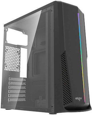 Aigo RAINBOW 6 Gaming Midi Tower Computer Case Black