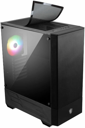 MSI MAG Forge 112R Gaming Midi Tower Computer Case with Side Window and RGB Lighting Black
