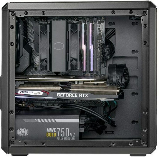 CoolerMaster Q300L V2 Gaming Mini Tower Κουτί Υπολογιστή με Πλαϊνό Παράθυρο Μαύρο