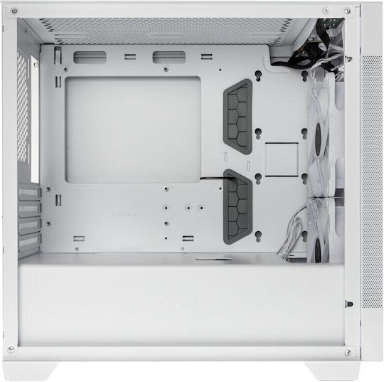 Lian Li 205M Mesh Gaming Mini Tower Κουτί Υπολογιστή με Πλαϊνό Παράθυρο Snow