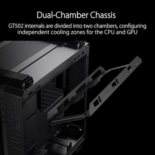 Asus TUF GT502 Plus Gaming Midi-Turm Computergehäuse mit Seitenfenster Schwarz
