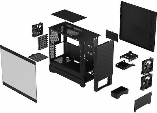 Fractal Design Pop Air Gaming Mini Tower Κουτί Υπολογιστή με Πλαϊνό Παράθυρο Black TG Clear Tint