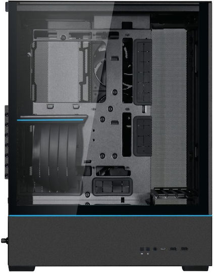 Lian Li SUP01 Gaming Midi Tower Computer Case with Side Window and RGB Lighting Black