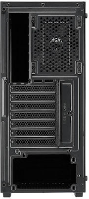 FSP/Fortron POC0000213 Midi Tower Computer Case with Window Panel and RGB Lighting Black