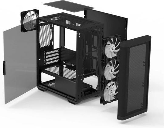 Zalman M4 ARGB Геймърска Мини Кула Компютърна Кутия Черна