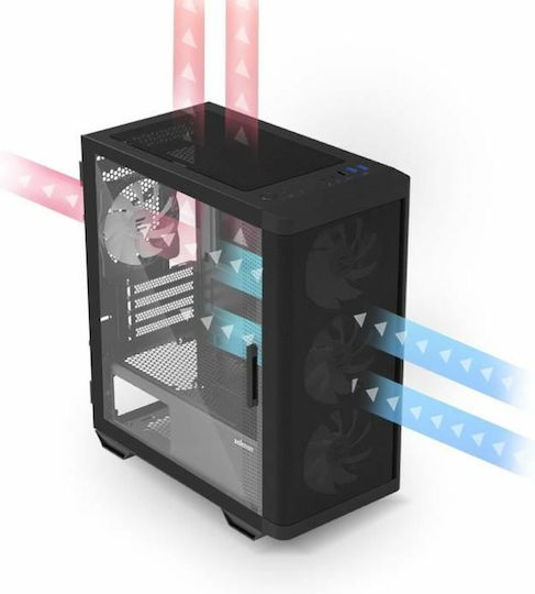 Zalman M4 ARGB Геймърска Мини Кула Компютърна Кутия Черна