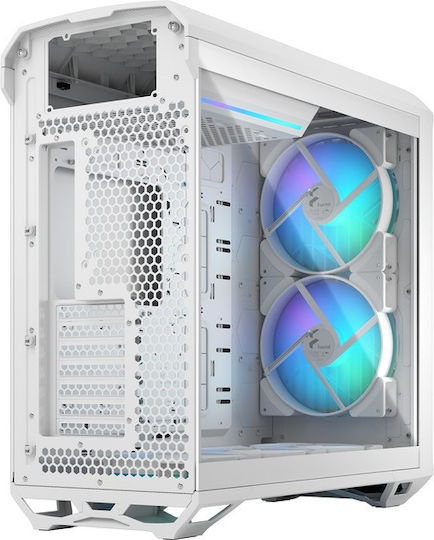 Fractal Design Torrent Gaming Midi Tower Κουτί Υπολογιστή με Πλαϊνό Παράθυρο και RGB Φωτισμό White RGB TG Clear