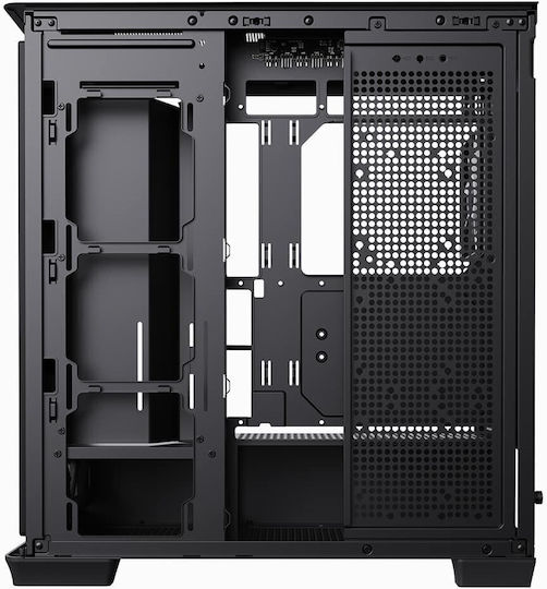 C1 Gaming Midi Tower Computer Case with Side Window and RGB Lighting Black