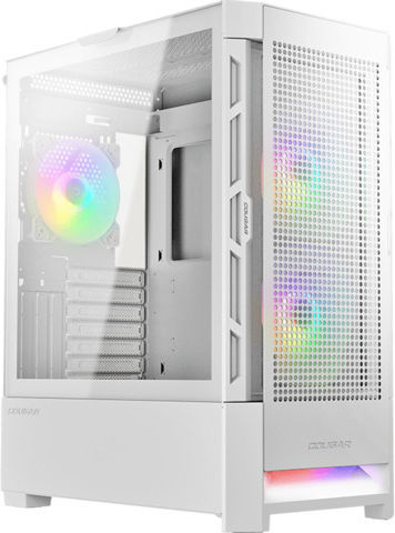 Cougar Airface RGB Gaming Midi Tower Computer Case with Side Window White