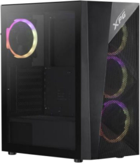 Adata ATX XPG LANDER5004A Gaming Midi Tower Κουτί Υπολογιστή με Πλαϊνό Παράθυρο και RGB Φωτισμό Μαύρο