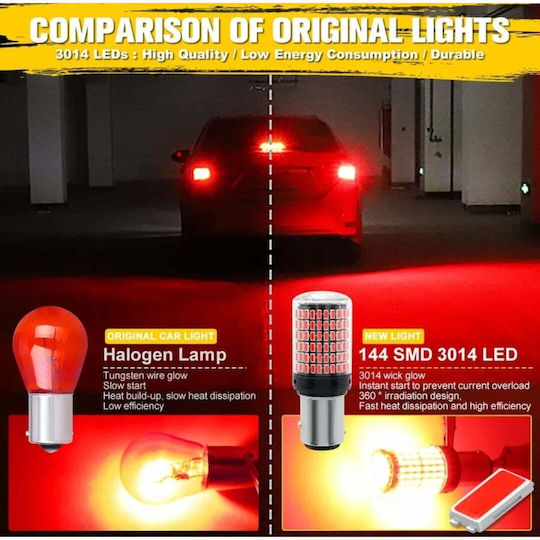 Lămpi Autoturismului BA15S / P21W Canbus LED Galben 12V 20W 2buc