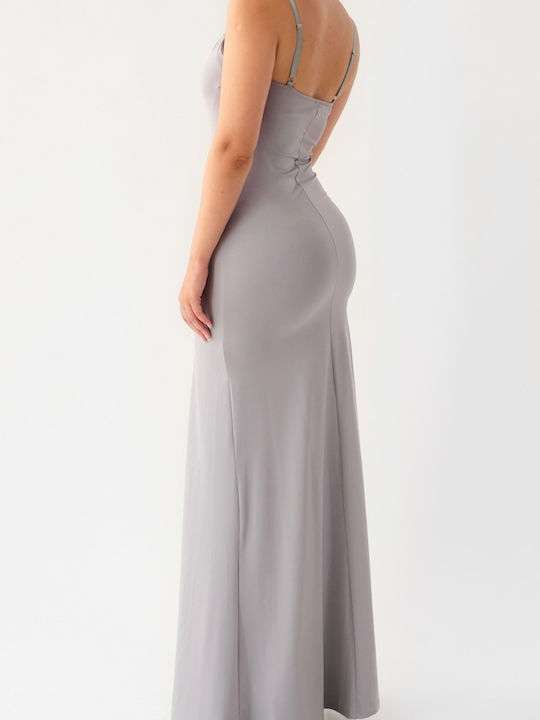 Martha Grey Maxi Fitted Dress