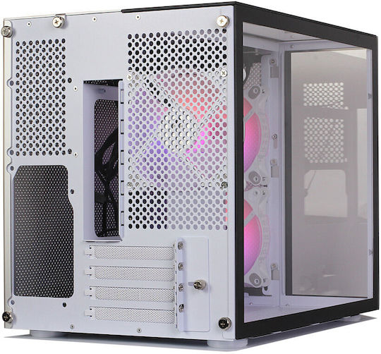 Redragon GC-588 AXE Gaming Midi Tower Computer Case with Side Window and RGB Lighting Black/White