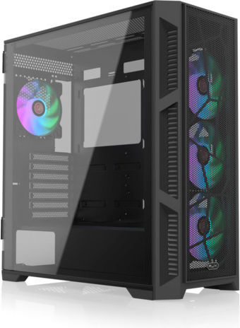 Raijintek Ponos Ultra MS4 Gaming Full Tower Κουτί Υπολογιστή με Πλαϊνό Παράθυρο και RGB Φωτισμό Μαύρο