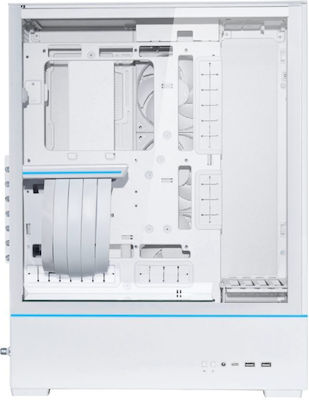 Lian Li SUP01W Midi Tower Computer Case with Window Panel and RGB Lighting White