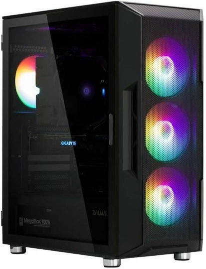 Zalman i3 NEO Gaming Midi Tower Κουτί Υπολογιστή με Πλαϊνό Παράθυρο και RGB Φωτισμό Μαύρο