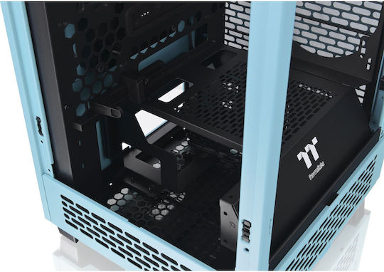 Thermaltake The Tower 200 Gaming Mini Tower Computer Case with Side Window and RGB Lighting Turquoise
