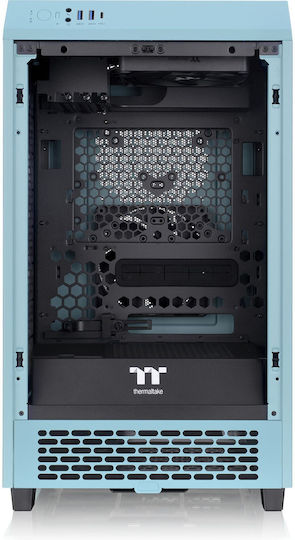 Thermaltake The Tower 200 Gaming Mini Tower Computer Case with Side Window and RGB Lighting Turquoise
