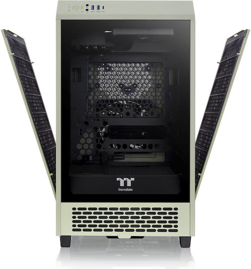Thermaltake The Tower 200 Snow Mini Chassis Гейминг Мини кула Компютърна кутия със страничен прозорец Matcha Green