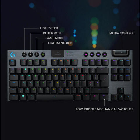 Logitech G915 TKL Wireless Gaming Mechanical Keyboard Tenkeyless with GL Linear switches and RGB lighting (English US)