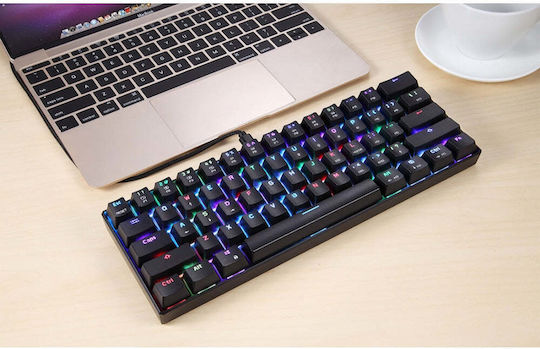 Motospeed Κ61 Gaming Μηχανικό Πληκτρολόγιο 60% με Kailh Box White διακόπτες και RGB φωτισμό (Ελληνικό)