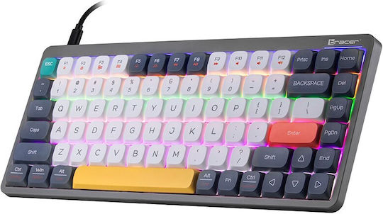 Tracer FINA 84 Gaming Μηχανικό Πληκτρολόγιο 75% με Outemu Red διακόπτες και RGB φωτισμό (Αγγλικό US) Γκρι