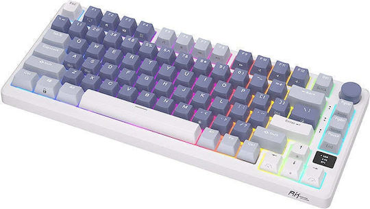 Royal Kludge RKM75 Ασύρματο Gaming Μηχανικό Πληκτρολόγιο 75% με Custom Blue διακόπτες και RGB φωτισμό (Αγγλικό US) Λευκό