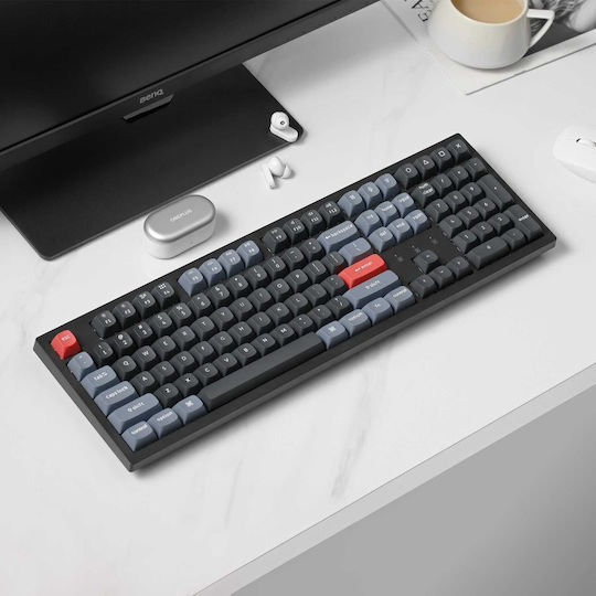 Keychron K10 Pro K10P-H1 Ασύρματο Gaming Μηχανικό Πληκτρολόγιο με Keychron K Pro Red διακόπτες και RGB φωτισμό (Αγγλικό US) White LED