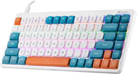 Tracer FINA 84 Gaming Tastatură Mecanică 75% cu Outemu Red comutatoare și iluminare RGB (Engleză US) White/Blue