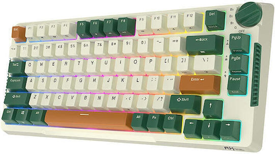 Royal Kludge RKH81 Wireless Gaming Mechanical Keyboard 75% with Sky Cyan switches and RGB lighting (English US) Green