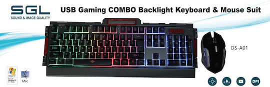 SGL DS-A01 Gaming Πληκτρολόγιο με RGB φωτισμό (Αγγλικό US)