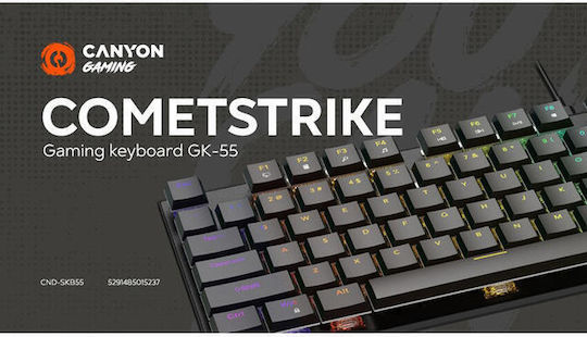 Canyon GK-55 Gaming Mechanisches Tastatur mit Benutzerdefinierten Rot Schaltern und RGB Beleuchtung (Englisch US)
