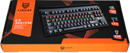Liocat KX366+CM Gaming Mechanical Keyboard Tenkeyless with Outemu Red switches and RGB lighting (English US)
