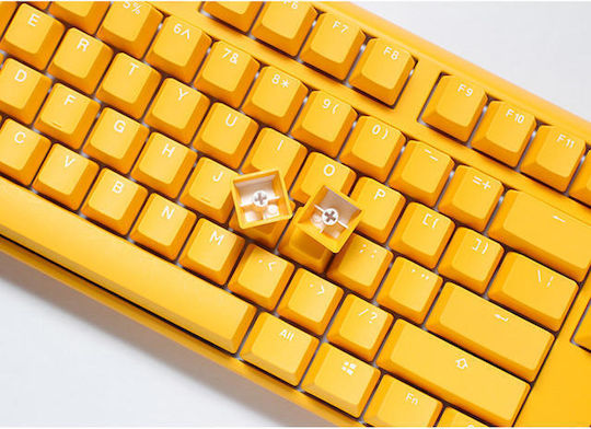 Ducky One 3 Gaming Μηχανικό Πληκτρολόγιο με Cherry MX Clear διακόπτες και RGB φωτισμό (Αγγλικό US) Κίτρινο