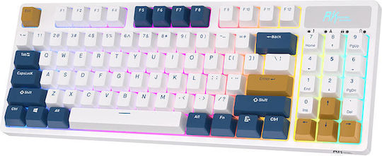 Royal Kludge RK89 Tastatură Mecanică De Gaming Fără Fir Cu Iluminare RGB Engleză SUA Albă