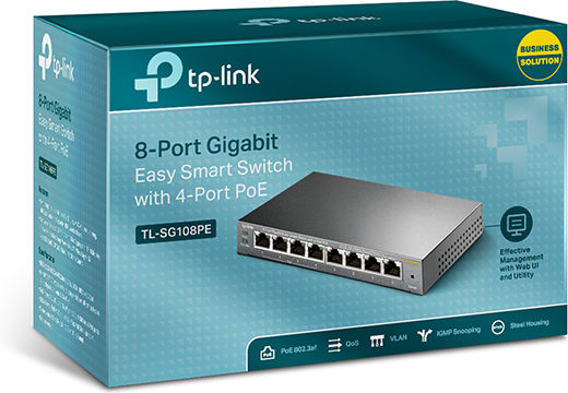 TP-LINK TL-SG108PE v5 Negestionat L2 PoE Switch cu 8 Porturi Ethernet