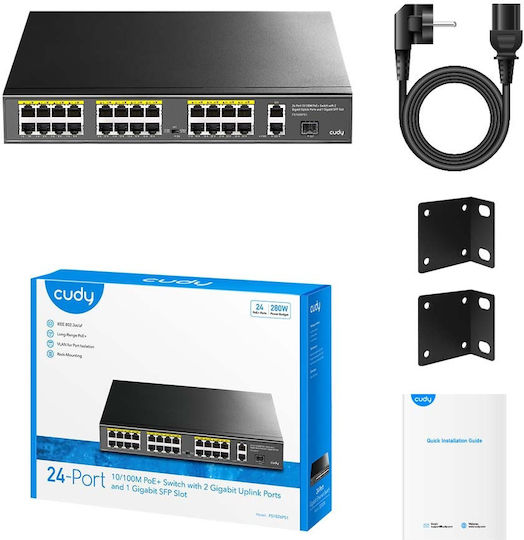 Cudy FS1026PS1 Unmanaged L2 PoE+ Switch με 24 Θύρες Ethernet και 1 SFP Θύρα