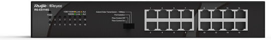 Ruijie RG-ES116G Unmanaged L2 Switch με 16 Θύρες Gigabit (1Gbps) Ethernet