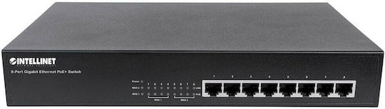 Intellinet 560641 Gigabit Ethernet PoE+ Switch Unmanaged L2 PoE+ Switch with 8 Gigabit (1Gbps) Ethernet Ports and 8 SFP Ports