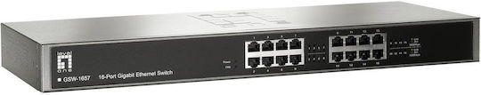 Level One GSW-1657 v1 Неуправляем L2 Switch с 16 Портове Гигабитови (1Gbps) Ethernet и 16 SFP Портове
