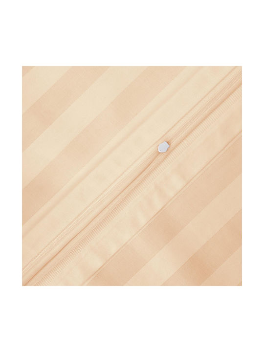 Satin Bamboo-cotton Pillowcase Stripe Beige/50x60