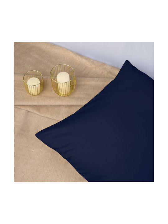 Satin Baumwolle Kissenbezug Dunkelblau 026/50x60