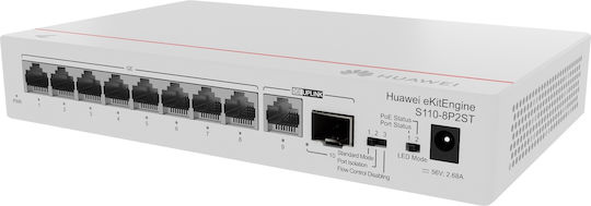 Huawei eKitEngine S110-8P2ST Неуправляем L2 PoE+ Switch с 8 Портове Ethernet и 1 SFP Порт